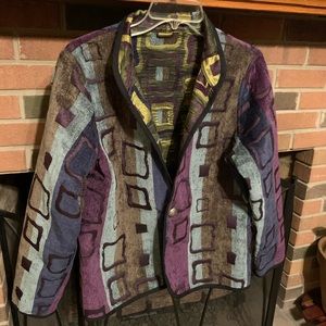 Sz L Trimdin Reversible Brocade Jacket